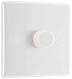 BG Electrical Intelligent Single Wall Dimmer Switch, 2 Way, Round Edge, Nexus 800 Series, White Moulded, 200W, 881