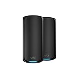 NETGEAR RBE972SB Orbi 970 Series Quad-Band WiFi 7 Mesh Networking System Black Edition, Router with 1 Satellite Repeater, Coverage up to 440 m2, 200 Devices, 10 Gig Port, BE27000 802.11be