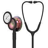 3M Littmann Classic III Monitoring Stethoscope, Rainbow-Finish Chestpiece, black stem and headset, Black Tube, 69 cm, 5870