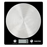 Salter 1036 BKSSDR Electronic Kitchen Scale – Digital Baking Scale with 5kg Capacity, Food Weighing Scale with Stainless Steel Disc Platform, LCD Display, Add & Weigh/Tare Function, Measure Liquids