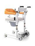 Areyourshop Chair Transferred Lift Wheelchair,Patient Lift for Home, Bedside Commodes Self-Service Patient Lift Transfer w/180° Split Seat and Bedpan 440 lb Extra breit: 48cm/19.9 Inch