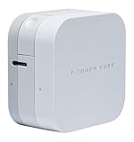 BROTHER PT-P300BT Label Maker, Bluetooth, P-Touch 'CUBE' Label Printer, Portable, Up to 12mm Labels, Includes 12mm Black on White Tape Cassette