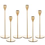 Set of 6 Gold Candlestick Holders for Taper Candles,Gold Candle Holder Fits 3/4 inch Thick Taper Candles,Tall Candlestick Holders for Wedding, Party Tabletop Decor, Home Decor, Candlelight Dinner