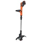 BLACK+DECKER String Grass Trimmer, 18V, Cordless, 28cm Cutting Width, Automatic Single Line Feed, 2.0Ah Battery Included, STC1820PC-GB