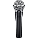 Shure SM58-LC Cardioid Dynamic Vocal Microphone with Pneumatic Shock Mount, Spherical Mesh Grille with Built-in Pop Filter, A25D Mic Clip, Storage Bag, 3-pin XLR Connector