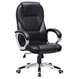 SONGMICS Executive Office Chair with High Back, Durable and Stable, Height Adjustable, Ergonomic, Black, OBG22BUK, 73 x 70 x (112-122) cm, 777OBG22BUK