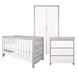 Tutti Bambini Modena 3-Piece Nursery Furniture Set - 3-in-1 Baby Cot Bed, Baby Changing Table with Drawers, Nursery Wardrobe for Baby Storage, Baby Furniture Set