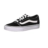 Vans Women's Ward Sneaker, Suede Canvas Black White, 6 UK