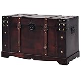 vidaXL Chest Wood Vintage Treasure Brown Storage Cabinet Box Trunk Treasure