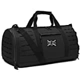 QT&QY 40L Military Tactical Duffle Bag for Men Sport Gym Fitness Tote Travel Training Workout with Shoe Compartment Football Weekender