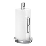 simplehuman Tension Arm Kitchen Roll Holder, Free Standing, Easy One Sheet Tear, Heavy-Duty Weighted Base (Fits Kitchen Rolls Measuring 23-28cm), Brushed Stainless Steel, KT1203