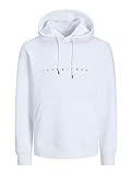 JACK & JONES Mens JJ Sweat Hoodie White M