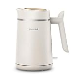 Philips Eco Conscious Edition Kettle 5000 Series, 100% Bio-based plastics*, 1.7 L Capacity, Cordless + 360° Pirouette Base, Silk White Matt Finish, (HD9365/11)