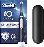 Oral-B iO3 Electric Toothbrushes Adults, 1 Toothbrush Head & Travel Case, 3 Modes with Teeth Whitening, 2 Pin UK Plug, Black, Oral B Io Toothbrush