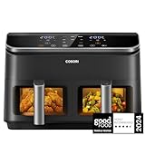 COSORI Dual Air Fryer, 8.5L Family Capacity, 8-In-1, Sync Cook & Finish, 2 Non-Stick Drawers with Visible Window, 2 Accessories, Energy Saving, 50+ Online Recipes, Dishwasher Safe, 35℃ to 230℃