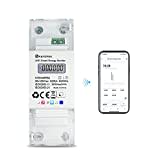 KETOTEK Smart Energy Meter Single Phase Digital Electric Meter DIN Rail Bidirectional Measuring, WiFi KWh Meter 5(65) A 90-250V, Energy Monitor Alexa Google Assistant Tuya App Compatible