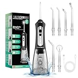 BarberBoss Water Flosser, Portable Oral Irrigator, Electric Tooth Flosser, Plaque Remover for Teeth, Dental Flosser, Teeth Cleaning Kit, Cordless Water Flossers for Gum Health, QR-7025 (Black)