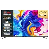 TCL 55C645K 55" QLED 4K Ultra HD HDR Android Smart TV (Google Assistant, Freeview Play, Dolby Atmos, Dolby Vision, HDR10+, 120Hz Game Accelerator, Motion Clarity) (55")