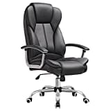 SONGMICS Office Chair, Desk Chair, Gaming Chair with Armrests, Swivel Computer Chair, Executive Office Chair, Adjustable Height, Tilt Function, Home Office, Study, Ink Black OBG57BUKV1