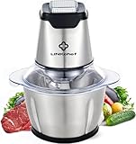 Mini Chopper 400W LINKChef Mini Food Processor Vegetable Chopper 1.2L Stainless Steel Bowl, Meat Grinder with 4 bi-Level Blades for Meat Vegetable Fruit