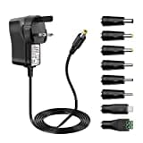 Universal AC to DC Adapter Charger 5V 2A Power Supply Adapter with 8 DC Connector Multi Plug Adaptor for Household Electronic Devices Led Strip Light Box Router LCD CCTV Cameras Android TV Box Speaker