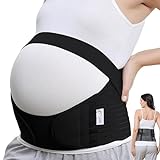 Neotech Care Pregnancy Belly Band, Maternity Belt Support for Back, Abdomen & Pelvis | Pregnancy Must Have for Pregnant Women (Size M, Black Color)