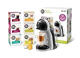 De'Longhi Nescafé Dolce Gusto Mini Me, Single Serve Capsule Coffee Machine Starter Kit, Including 6 boxes of Coffee Pods, EDG155.BG, 230 Milliliters, Black & Grey