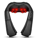 Neck Massager, Deep Tissue 3D Kneading, by iKristin, Portable, with Heat, Shiatsu Massager for Neck, Back, Shoulder, Foot and Leg, at Home and Car, Suitable for Women and Men (Black)