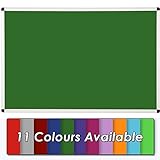 Wonderwall Premium Anti-Fade Noticeboard Pinboard - Aluminium Frame - 90 x 60cm with Discreet Corner fixings (Green Felt) - Ideal for Office, Classroom, Home