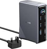 Anker Prime Charging Docking Station, 14-Port with 160W Max Output and Built-In GaN AC-DC Power, 10Gbps Data Transfers, Real-Time Smart Interface, Dual 4K Displays for MacBook, Dell, Phones, and More