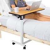 Vive Overbed Table (XL) - Hospital Bed Table - Swivel Wheel Rolling Tray - Adjustable Over Bedside Home Desk - Laptop, Reading, Eating Breakfast Cart Stand - Bedridden, Elderly