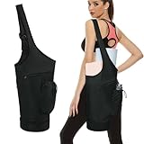 sportsnew Yoga Bag Large Yoga Mat Bag with Bottle Pocket and Wet Compartment, Black, Patent Pending