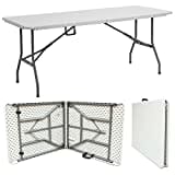 BuildRapido 6ft Folding Heavy Duty Trestle for Outdoor Picnic Party Garden Tables, White, 180 x 70 x 74 cm