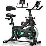 DMASUN Exercise Bike for Home Gym Use with Large LCD Display & Tablet Holder, Super Quiet Magnetic Resistance Indoor Cycling Bike - Stationary Bike with Comfortable Seat Cushion, 350LBs Capacity