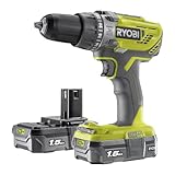 Ryobi R18PD3-215GZ 18 V ONE+ Cordless Combi Drill Starter Kit (2 x 1.5 Ah), Hyper Green