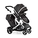 hauck Duett 2, Black - Baby & Toddler Tandem Pushchair with Raincover, Carrycot Convertible to Reversible Seat from Birth up to 15 kg & Second Seat from 6 Months, Compact & Foldable, Height-Adjustable