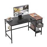 HOMIDEC Computer, Office Work Desk for student and worker, Writing Desk with drawer and Headphone Hook, Laptop Table with shelves, Modern Style Desks for Bedroom, Home, Office-100x50