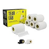 6 Rolls - SPORTTAPE EAB Tape | 7.5cm x 4.5m - White - Tearable Elastic Adhesive Bandage | Rugby Lifting Tape, Tear Light Strapping Tape for Medical, Lifting Blocks, Knee Strapping, Elbow & Wrist