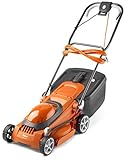 Flymo EasiStore 380R Electric Rotary Lawn Mower - 38 cm Cutting Width, 45 Litre Grass Box, Close Edge Cutting, Rear Roller, Central Height Adjust, Space Saving Storage Features