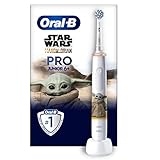 Oral-B Pro Junior Kids Electric Toothbrush, 1 Star Wars Mandalorian Handle, 1 Toothbrush Head, 3 Modes with Kid-Friendly Sensitive Mode, for Ages 6+, 2 Pin UK Plug