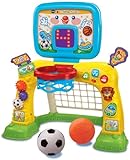 VTech 3-in-1 Sports Centre, Baby Interactive Toy with Colours and Sounds, Learning with Role-Play, Suitable for Baby Boys & Girls from 12 to 36 Months (Yellow/Blue), English Version, 66x58x44 cm