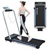 CITYSPORTS Folding Treadmill for Home,Under Desk Treadmill Portable Walking Pad,2HP Foldable Treadmill with App&Remote Control,Bluetooth Speaker,LED Display,Double Shock Absorption