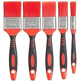 Fit For The Job 5 pc Loss Free Soft Grip Paint Brush Set for a Smooth Finish with No Bristle Loss with Emulsion, Gloss, Satin on Walls, Ceilings, Woodwork, Metal - 0.5, 1, 1.5, 2x 2 inch Paint Brushes