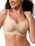 Closemate Womens Comfortable Seamless Bras No Underwire Push Up Bra Soft Wireless Bralettes V Neck Full Coverage Tshirt Bra(Nude, Size M)