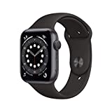 Apple Watch Series 6 (GPS, 44mm) Space Grey Aluminium Case with Black Sport Band (Renewed)