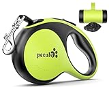 Pecute Retractable Dog Leash with Poo Bag Holder, 8m/26.2ft Dog Leash with 360° Tangle-Free Extended Leash, Anti-Slip Handle and Quick Brake Button, Suitable for Dogs Up to 110lbs/50kg in Weight