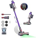 SMOTURE Cordless Vacuum Cleaner, 550W 45KPA Stick Vacuum with Touch Screen, Up to 60 Mins Runtime, Self-Standing Vacuum with Auto Mode, Lightweight Vacuums for Hardwood Floor Carpet Car Pet Hair