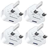 Rekavin 4 Pack USB Plug, USB Charger Plug Wall Plug Adaptor UK Power Adapter Mains Charge Head Socket 5V/1AMP Multipack Single Port Charging for iPhone 14 13 12 11/10/Xs/XS Max/XR/X/8/7/6 Plus/5/4