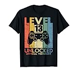 Official Teenager 13th Birthday Boy Level 13 Unlocked T-Shirt