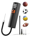 Teffim Electric Ball Pump, Portable Football Pumps with 3 Needles, Rugby Ball Pump with Pressure Gauge(Max 15 PSI), Basketball Pump, Electric Pump for Volleyball Soccer Ball Air Pump